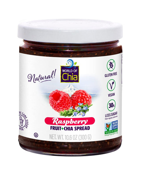 Space Enterprises (World Of Chia) Raspberry Fruit + Chia Spread extra Fruit - 10.6 OZ 12 Pack