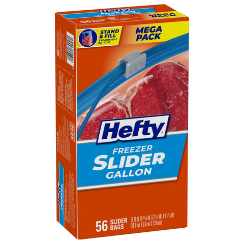 Hefty Slider Freezer Gallon Bag 56 CT