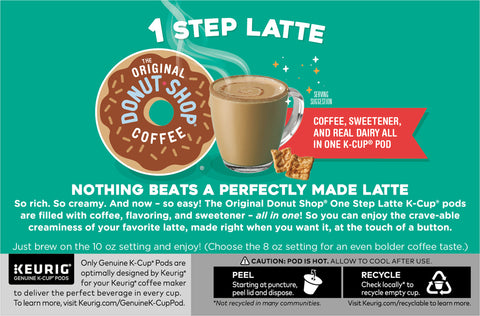 The Original Donut Shop One Step Cinnamon Toast Crunch Latte, Keurig Single Serve K-Cup Pods, 10 Count