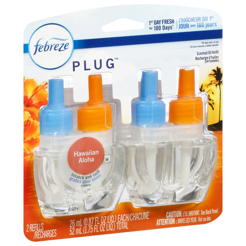 Febreze Plug Hawaiian Aloha Scented Oil Refill 2 - 26 ml Units - 6 Pack
