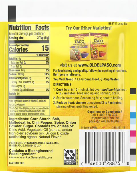 Old El Paso Seasoning Taco Hot & Spicy 1 OZ