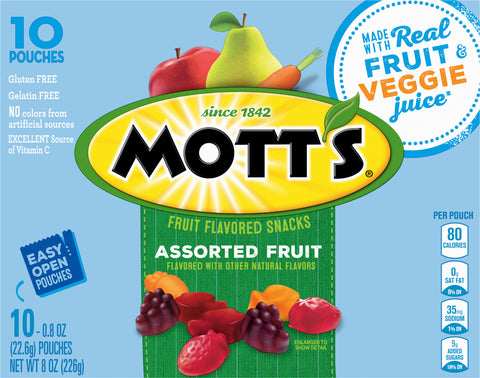 Mott's Assorted Fruit Flavored Snacks 8 OZ