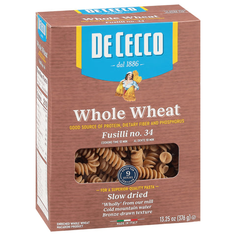 De Cecco Whole Wheat Fusilli Pasta 13.25 OZ