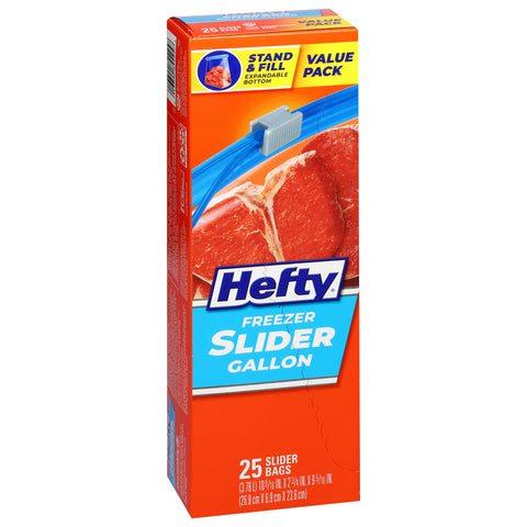 Hefty Gallon Freezer Slider Bags Value Pack 25 ea
