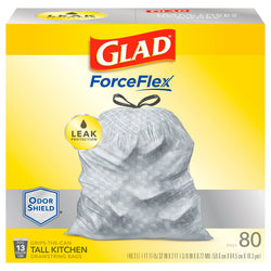 Glad Forceflex Plus Odor Shield Uncented Bags - 80 CT 3 Pack