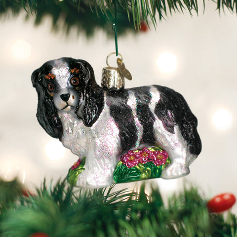 Black/white King Charles Spani Ornament