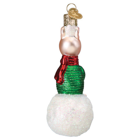 Piglet On Snowball Ornament