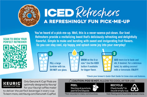 Donut Shop Iced Refreshers Pineapple Passionfruit Beverage Mix 10 K-Cup Pods