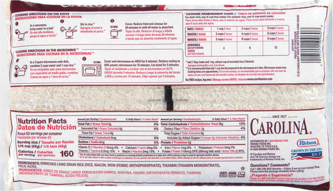 Carolina Rice Enriched Extra Long Grain Bag 80 OZ