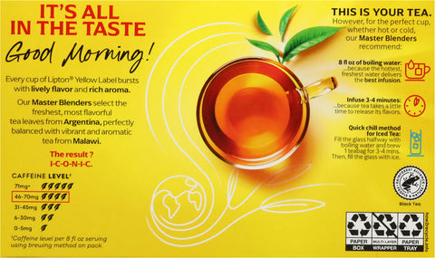 Lipton Yellow Label Black Tea 50 Tea Bags