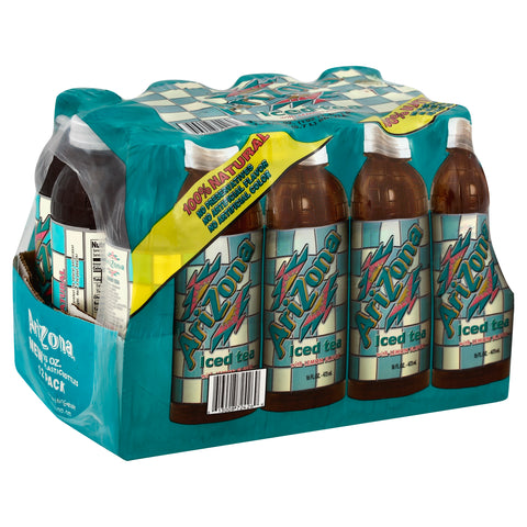 AriZona Lemon Bottle Iced Tea  - 16 oz Bottles 12 Pack