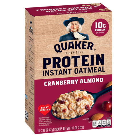 Quaker Instant Oatmeal Protein Cranberry Almond 13.1 OZ