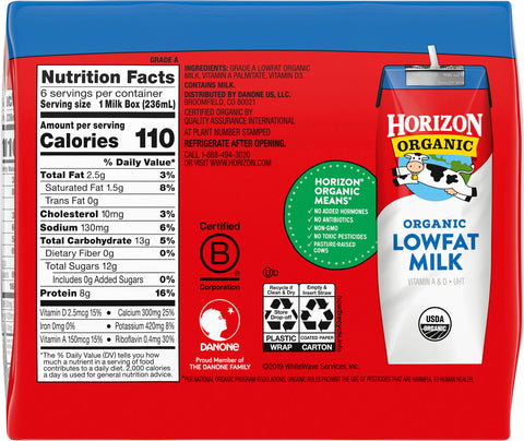 Horizon Organic Lowfat Milk 48 FZ