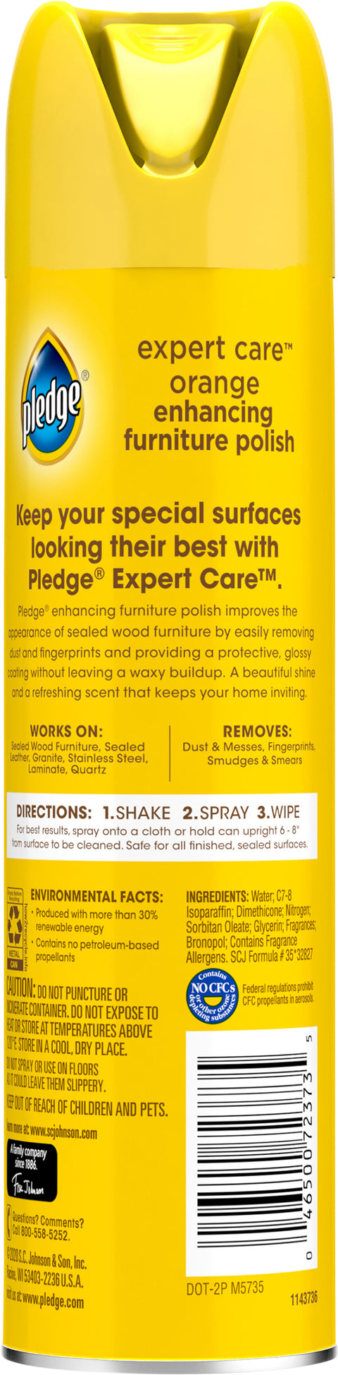 Pledge Enhancing Polish Furniture Spray  9.7 OZ
