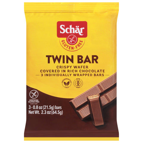 Schar Gluten-Free Twin Bar 3 - 0.8 oz Bars - 14 Pack