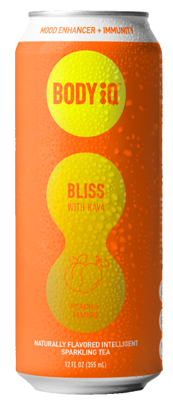 Body iQ Bliss Sparkling RTD Tea - Peach Mango - 12 FL OZ 12 Pack