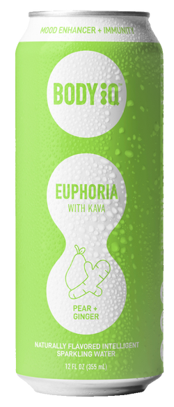 Body iQ Euphoria Sparkling Water - Pear Ginger - 12 FL OZ 12 Pack