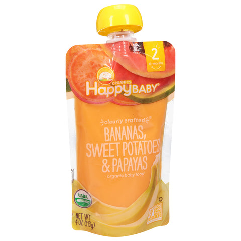 Happy Baby Organics Stage 2 Bananas, Sweet Potatoes & Papayas 4 OZ