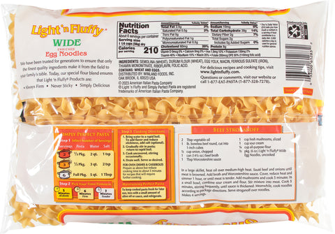 Light & Fluffy Egg Noodles Wide 12 OZ
