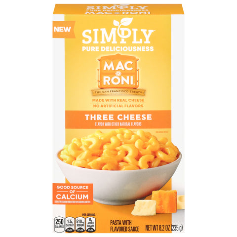 Simply Three Cheese Flavor Pasta with Flavored Sauce 8.2 oz - 12 Pack