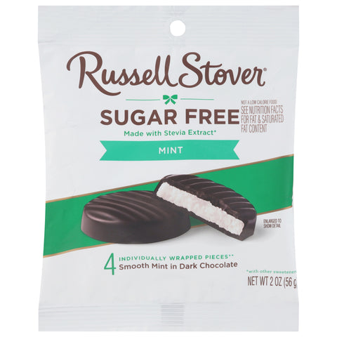 Russell Stover Sugar Free Mint Dark Chocolate 4 Each - 10 Pack