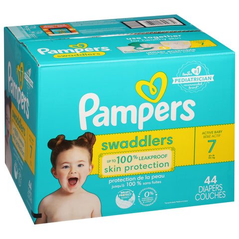 Pampers Swaddlers Active Baby 41+ lb 19+ kg Diapers 44 ea