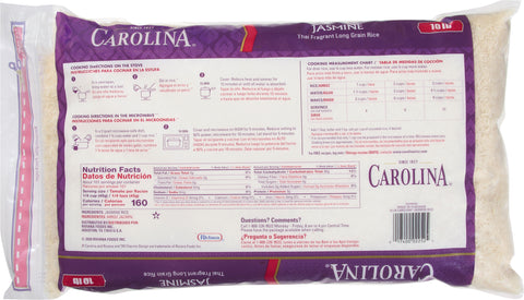 Carolina Long Grain Jasmine Rice 10 LB