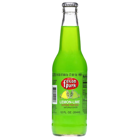 Foxon Park Caffeine-Free Lemon Lime Soda 12 fl oz - 24 Pack