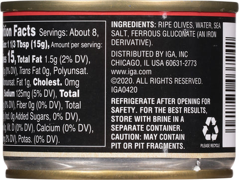 IGA Olives Ripe Chopped 4.25 OZ