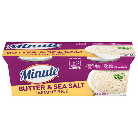 Minute Butter & Sea Salt Jasmine Rice 8.8 oz - 8 Pack