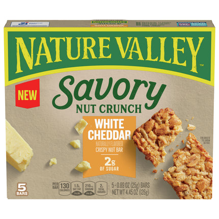 Nature Valley Savory Nut Crunch White Cheddar Crispy Nut Bar  - 4.45 OZ 8 Pack