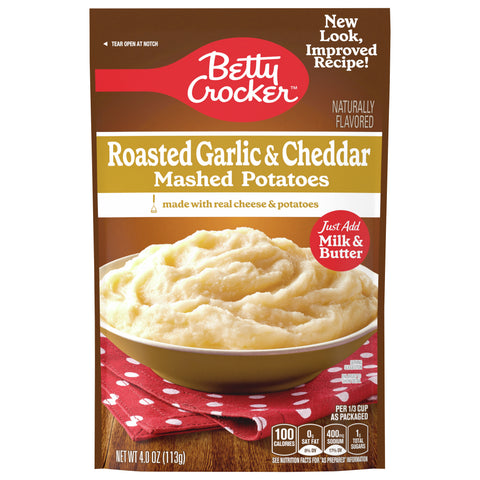 Betty Crocker Roasted Garlic & Cheddar Mashed Potatoes - 4 OZ 8 Pack