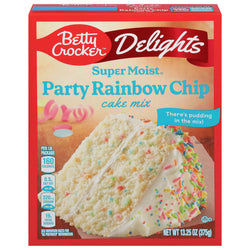 Betty Crocker Super Moist Party Rainbow Chip Cake Mix - 13.25 OZ 12 Pack