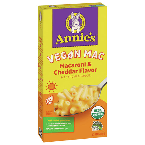 Annie's Vegan Macaroni And Sauce Cheddar Flavor 6 OZ