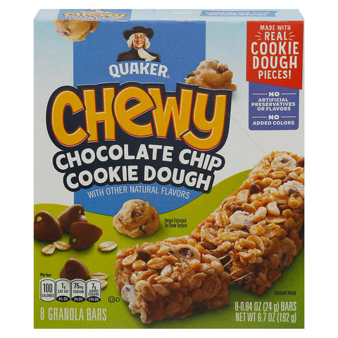 Quaker Chocolate Chip Cookie Dough Granola Bars 6.7 OZ