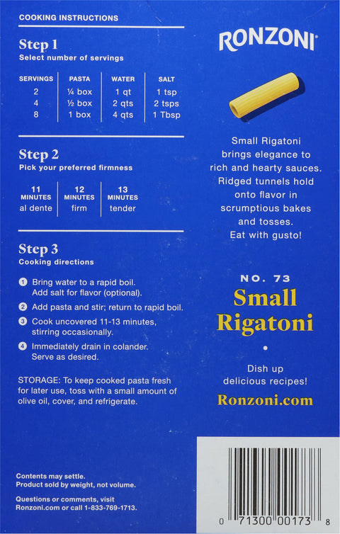 Ronzoni Small Rigatoni 16 OZ