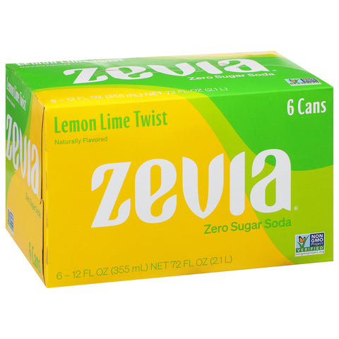 Zevia Zero Sugar Lemon Lime Twist Soda  72 FZ