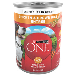 Purina One Can Wholesome Chicken and Brown Rice Dog Food - 13 OZ 12 Pack