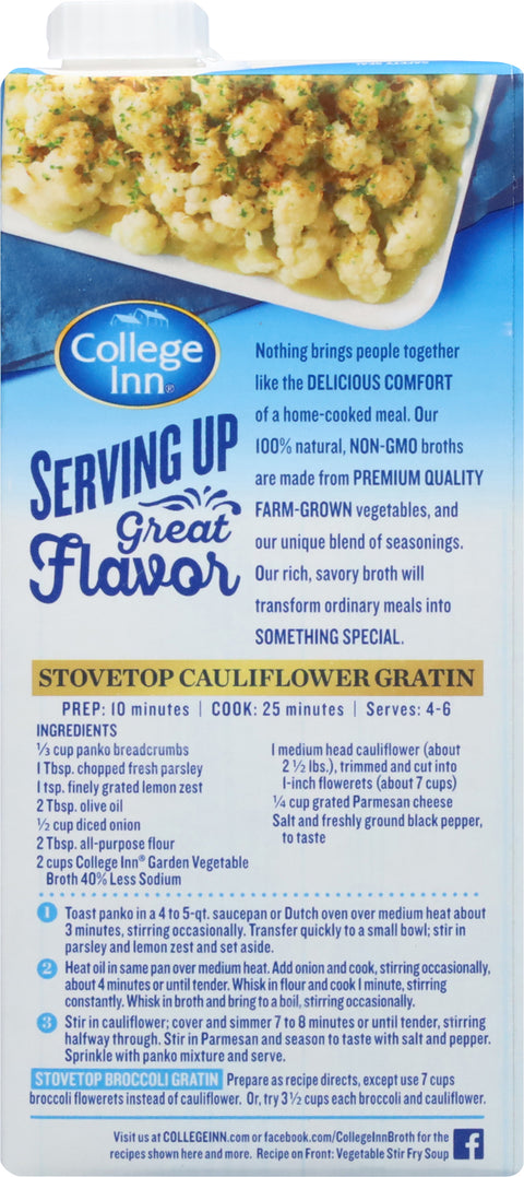 College Inn Broth Fat Free & Reduced Sodium Garden Vegetable 32 OZ