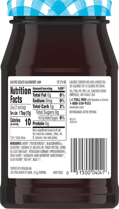 Smucker's Sugar Free Blackberry Jam 12.75 OZ