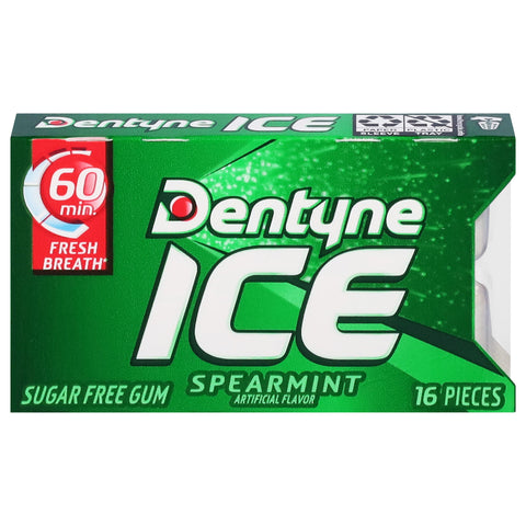 Dentyne Ice Sugar Free Spearmint Gum 16 ea - 16 CT 9 Pack