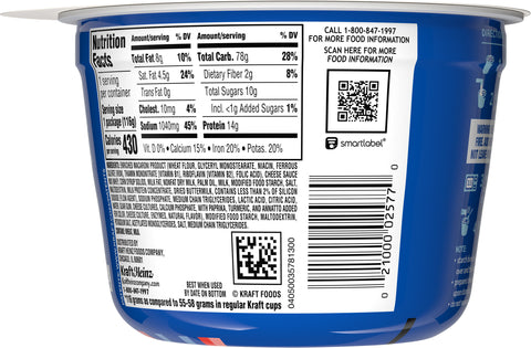Kraft Macaroni & Cheese Triple Cheese XL Cup 4.1 OZ