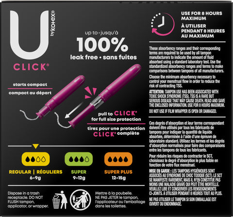 U By Kotex Regular Tampons 16 CT