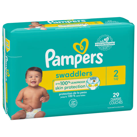 Pampers Swaddlers Diapers, Size 2, 29 Count