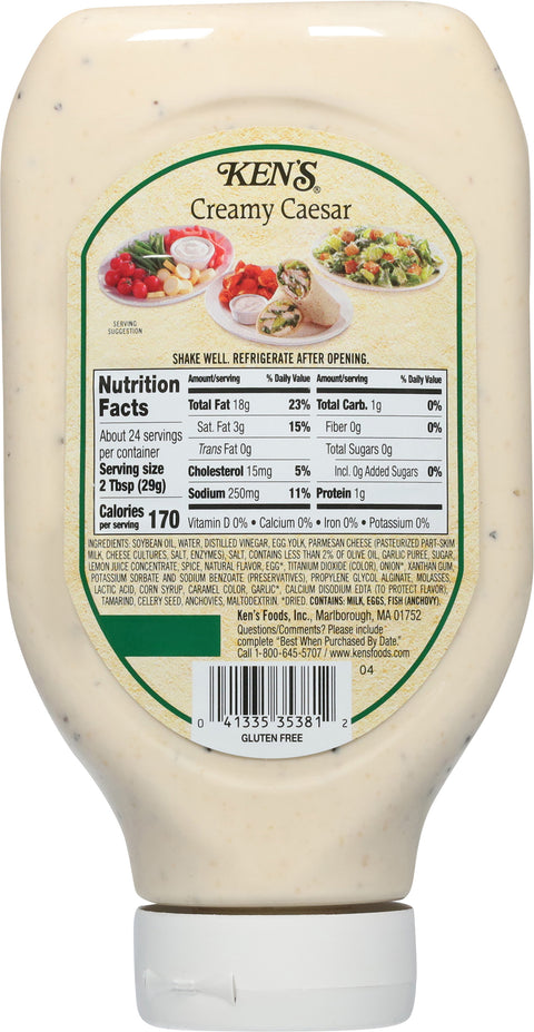 Ken's Steak House Creamy Caesar Dressing Topping & Spread 24 FZ