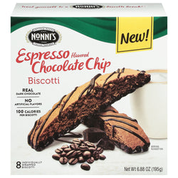Nonni's Espresso Chocolate Chip Biscotti Cookies - 6.88 OZ 6 Pack