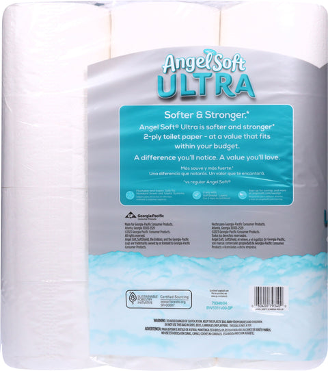 Angel Soft Ultra 2-Ply Mega Rolls Unscented Bathroom Tissue Mega Rolls 12 ea