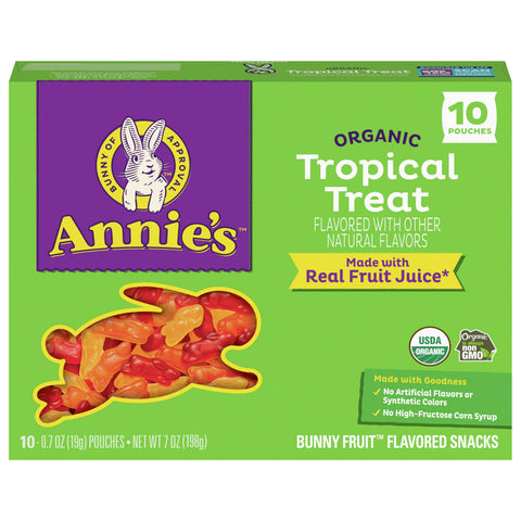 Annies Organic Tropical Treat Bunny Fruit Flavored Snacks 7 OZ