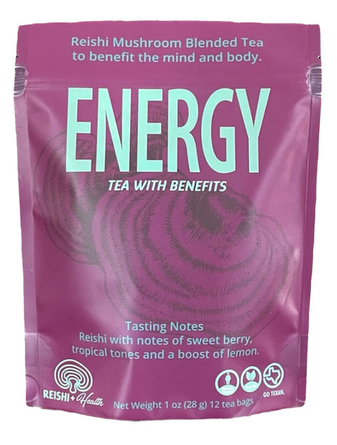 Reishi & Health ENERGY Tea with Reishi Mushroom Tea Bags - 1 OZ 12 Pack
