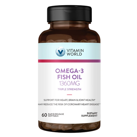 Vitamin World Usa Triple Strength Omega-3 Fish Oil 1360mg - 60 CT 12 Pack